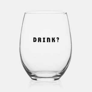 Drink alcohol stemless wine glass