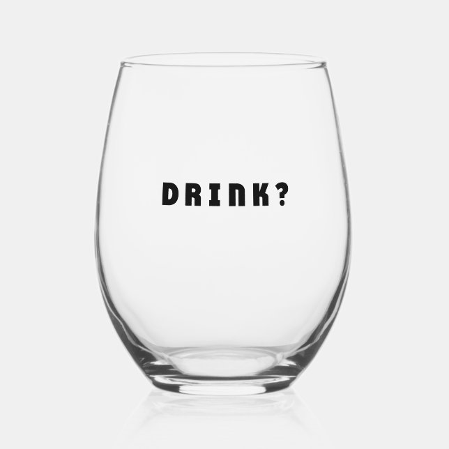 Drink alcohol stemless wine glass (Back)