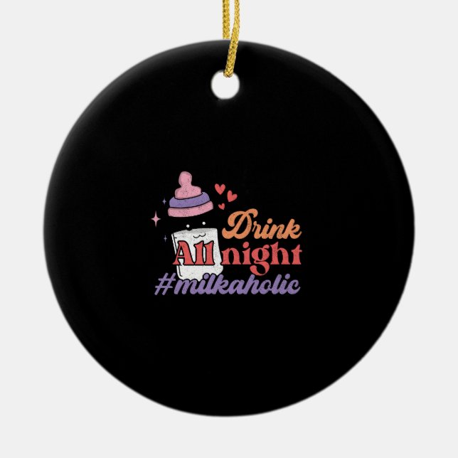 Drink all night ceramic ornament (Front)