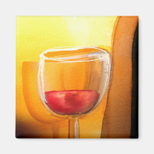 Drink and Be Merry Wine Glass Refrigerator Magnet