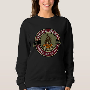 Drink Beer And Smoke Some Meat  Grilling Vintage R Sweatshirt