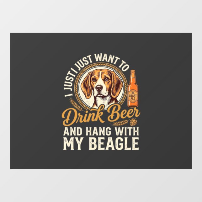 Drink Beer Beagle Dog Craft Ale Bottle Hops (Sheet)