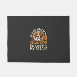 Drink Beer Beagle Dog Craft Ale Bottle Hops Doormat
