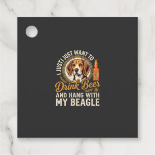 Drink Beer Beagle Dog Craft Ale Bottle Hops Favour Tags