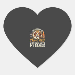 Drink Beer Beagle Dog Craft Ale Bottle Hops Heart Sticker