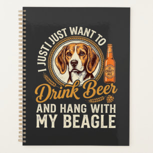 Drink Beer Beagle Dog Craft Ale Bottle Hops Planner
