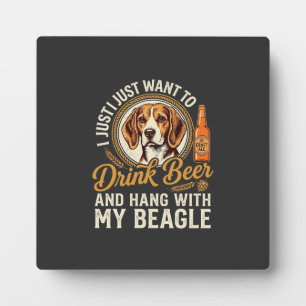 Drink Beer Beagle Dog Craft Ale Bottle Hops Plaque