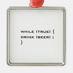 Drink beer metal ornament