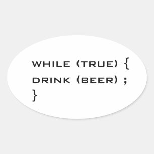 Drink beer oval sticker