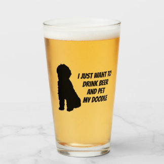 Drink Beer & Pet My Doodle Glass