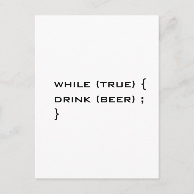Drink beer postcard (Front)