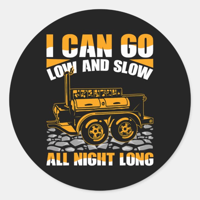 Drink Beer Smoke Grill Meat Pitmaster Bbq Smoker G Classic Round Sticker (Front)