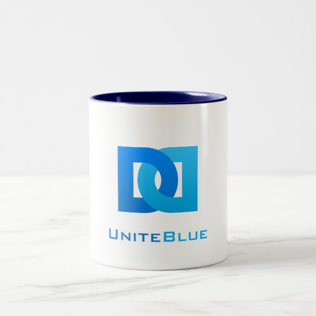 Drink Blue Two-Tone Coffee Mug (Center)
