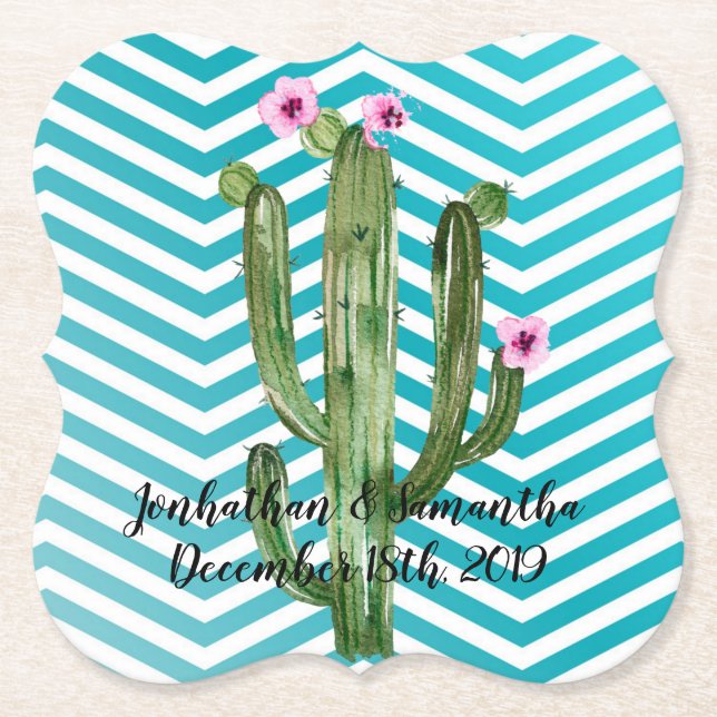 Drink Coasters Boho Cacti Cactus Succulent Bohemia (Front)