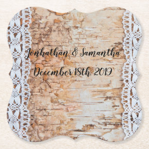 Drink Coasters country barn wood lace trim Edge