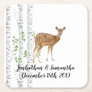 Drink Coasters Deer Doe Buck Woodland Hunting