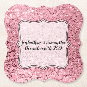 Drink Coasters Rose Gold Glitter