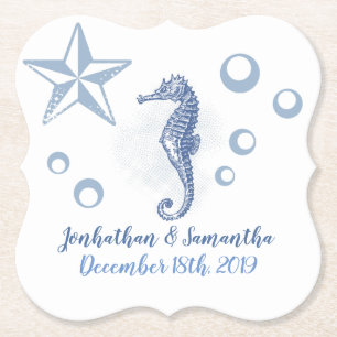 Drink Coasters Seahorse Sea Ocean Beach