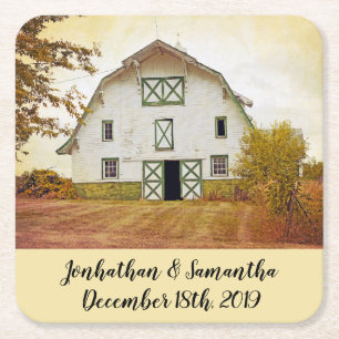 Drink Coasters Sunset Barn Country Rustic Field Ha