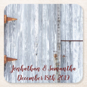 Drink Coasters White Wash Wood Barn Door Country R