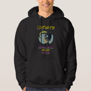 Drink Coffee And Jerk Rod Fishing Sayings Graphic Hoodie