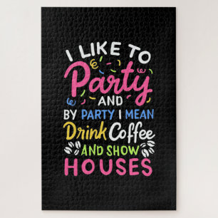 Drink Coffee And Show Houses Jigsaw Puzzle