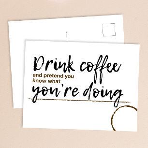 'Drink coffee' quote postcard