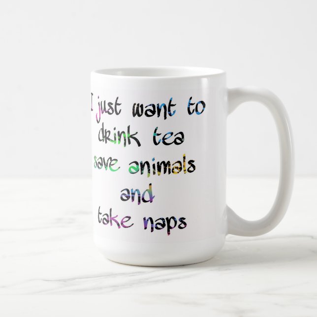 Drink Coffee Save Animals Take Naps Animal Lover Mug (Right)