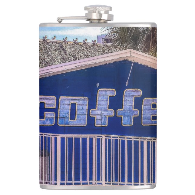 Drink COFFEE sleep later Hip Flask (Front)