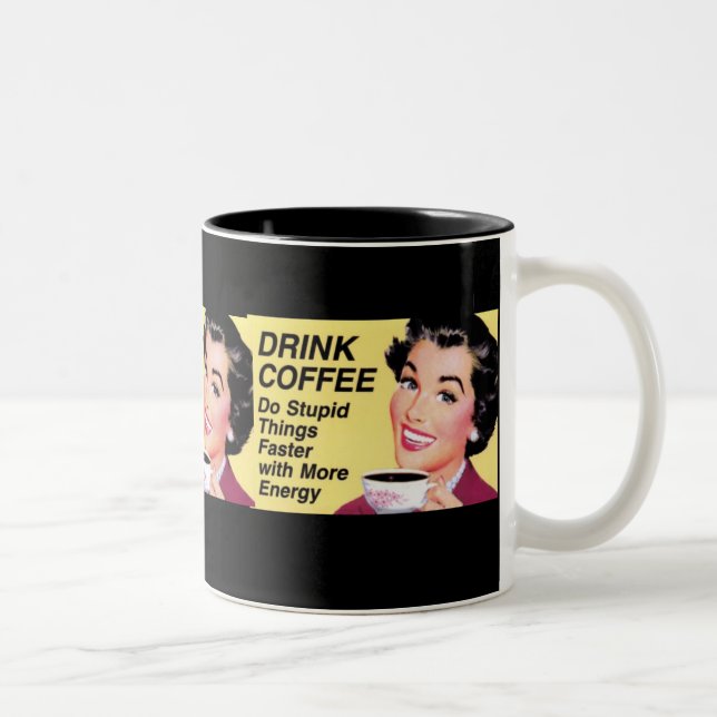 Drink Coffee Two-Tone Coffee Mug (Right)