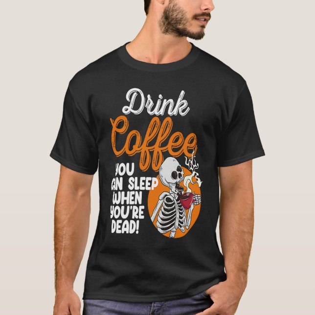Drink Coffee You Can Sleep When Dead  Women Pirate T-Shirt (Front)