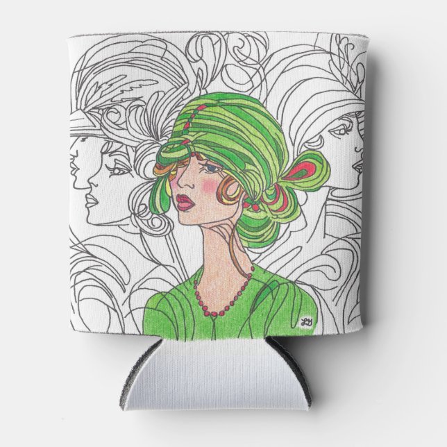 Drink Cooler Green Flapper Girl (Front)