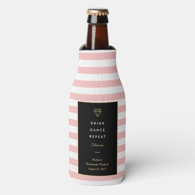 Drink Dance Repeat | Bachelorette Bottle Cooler (Bottle Front)