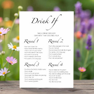 Drink If Bachelorette Minimalist Game Card