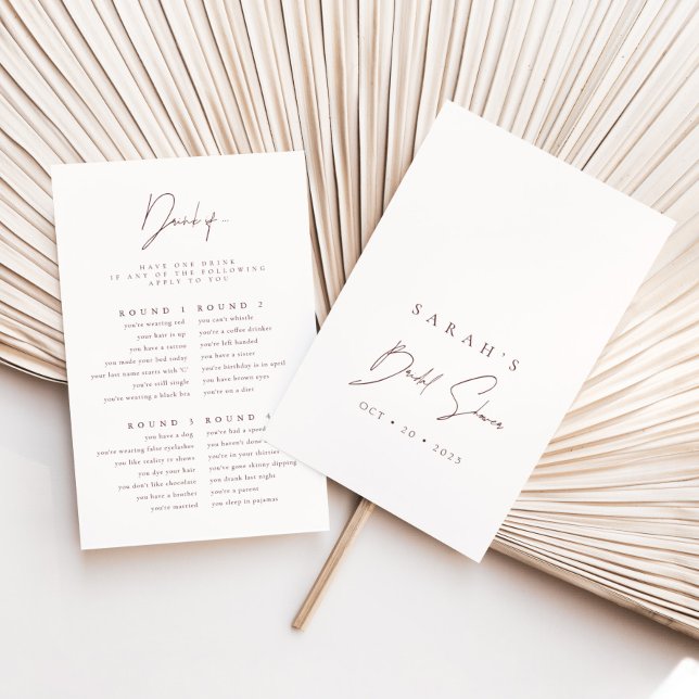 Drink if | Blush Pink Burgundy Bridal Shower Game (Creator Uploaded)