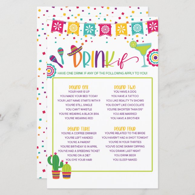 Drink If Game - Fiesta WH (Front/Back)