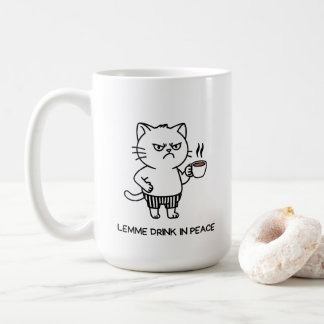 Drink in Peace Introvert Coffee Grumpy Cat Mug