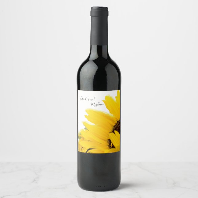 Drink it In Sunflower Wine Label (Front)