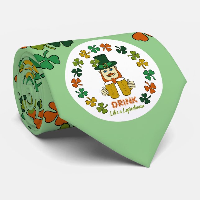 Drink Like a Leprechaun Tie (Rolled)