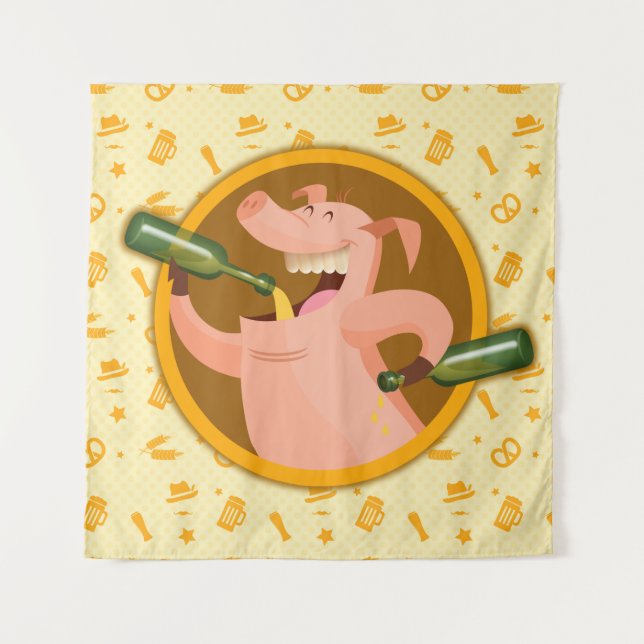 drink like a pig tapestry (Front)