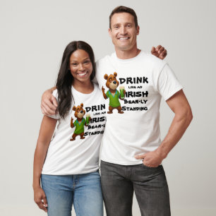Drink Like an Irish: Funny Whimsical Day Drinking T-Shirt