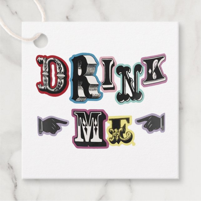 Drink Me 3 Favour Tags (Front)