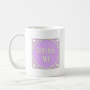 "Drink Me" Adventures in Wonderland Purple Emblem Coffee Mug