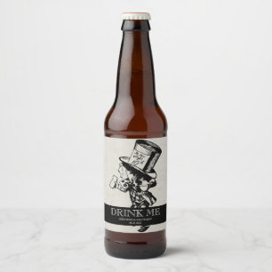 Drink Me Alice In Wonderland Wedding Beer Bottle Label