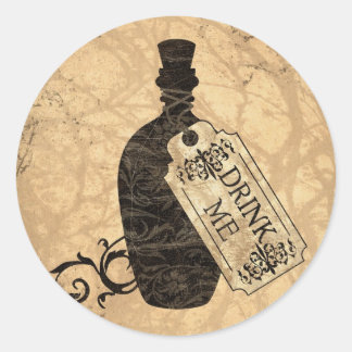Drink Me Bottle Classic Round Sticker