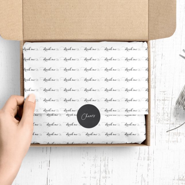 Drink Me Elegant Script Tissue Paper (Creator Uploaded)