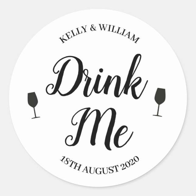 Drink me favour sticker (Front)