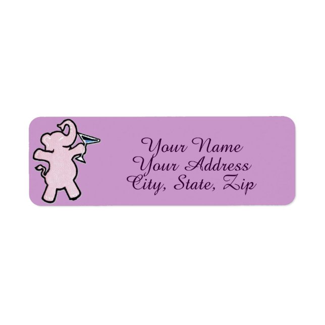 Drink Me Pink Return Address Label (Front)