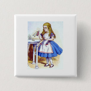 "Drink Me" Potion with Alice 15 Cm Square Badge