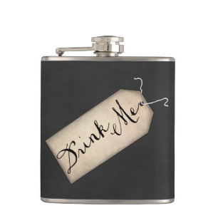 Drink Me Vintage Tag Flask